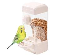 Bird Feeder for Cage - 500 ml Automatic Dispenser, Anti-Spill Clear Seed Station, No- Husk Separator, Secure Bolt-On Food Container, Large Capacity Storage Bin for Parakeets