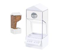 Bird Feeder for Cage,Automatic Pet Parrot Feeder for Cage - Transparent Birds Dining Food Container for Animals Zone Backyard Balcony Patio Fence Terrace