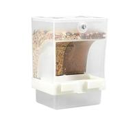 Bird Feeder for Cage, Double Grid Portable Clear Container Station - Automatic Cage Feeder - For Parrots, Parakeets, Cockatiels, Budgies, Pigeons, Backyard and Outdoor Use