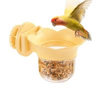 Bird Feeder For Cage | PC Clamp Bowl, 7.3x5.5x5cm Fruit Vegetable Water Dish Perch Accessory | Parrot Feeding Cup, Seed Snack Holder Coop Container | Suits Canary Finch Conure Cockatiel Home Av