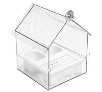 Bird Feeder for Cage, Pull-Out Drawer External Decorative Transparent, Drawer Feeder Bird Cage Accessories, for Home Dorm Apartment Bedroom Living Room Balcony
