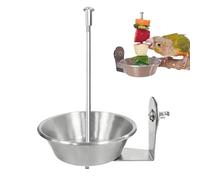 Bird Feeder for Cage - Stainless Feeding Dispenser | No-Clutter Bird Food Bowl | for Parakeet Cockatiel Parrot Finch Fruit Vegetable Pet Crate Pole Outside Backyard