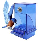 Bird Feeder for Cage with Waste Drawer Acrylic Clear Large Capacity | Automatic Parrot Feeder for Balcony Garden Porch Park Yard Patio, Cockatiel Lovebirds Conure