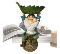 Bird Feeder for Outdoor - Outdoor Bird Bath Resin Water Bowl | Decorative Leaf Gnome Statue - Basin for Garden Yard Lawn Deck Patio House Landscaping Ornament Feeder Fountain Attraction