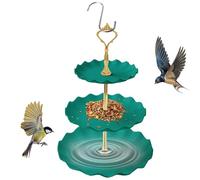 Bird Feeder for Outdoor,Outside Bird Baths With 3-layer - Pet Parrots Food Feeding Container for Balcony Patio Yard Garden Lawn Use
