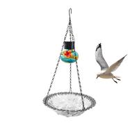 Bird Feeder for Outdoors - Metal Hanging Cage, Weatherproof Roof, Squirrel Proof Dispenser with Large Capacity Tray, Durable Garden Station for Wild Birds, Backyard, Balcony, Patio