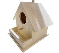 Bird Feeder - Handmade Rustic Bird House, Lightweight, Durable Wood, Removable Tray Base, Easy Installation | Ideal for Backyard, Garden, Deck, Deck, Balcony, Feeder