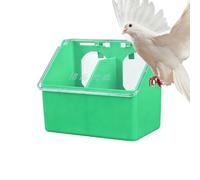 Bird Feeder - Heavy Duty Double Hole Waterproof Bowl | Pigeon Dining Box with Lid for Parakeet Quail Chicken Parrot Poultry Outdoor Indoor Cage Garden Farm