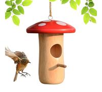 Bird Feeder, Hummingbird House, Mushroom-Style Bird Nest, Charming Wooden Cottage Design, Decorative, Easy to Display, Hangable Anywhere Great for Garden Decor & Gift Idea