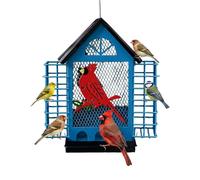 Bird Feeder - Metal 21.5 x 20 x 24.5 cm | Squirrel Proof Feeding Station | Hanging Seed Dispenser for Outdoor Use with for Attracting Wild Birds in the Garden, On The T
