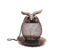 Bird Feeder Metal Hanging Mesh Owl Shape Wildbird Feeders for Attracting Birds Garden Backyard Outdoor Patio Decoration Hanging Bird Feeder Squirrel Proof Metal Hummingbird Feeders for Outdoors Wild
