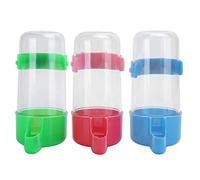 Bird Feeder Parrot Feeder Bird Water Drinker Automatic Feeding Drinking Container Dispenser for Parrots Birds Cage Accessories Plastic Red Blue Green 3 Sets 12 x 9 x 5.5cm