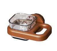 Bird feeder plastic bird water bowl cup cage accessories suitable for parrots, parakeets, tiger skin parrots, and cockatoos (Brown Square)