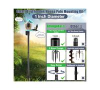Bird Feeder Pole 1-Inch Dia 79 Inch Bluebird House Pole for Outdoors Weather Station Metal Mounting Kit Adjustable