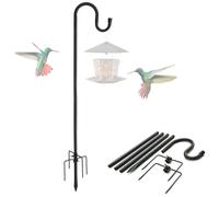 Bird Feeder Pole, 78" Shepherds Hooks for Outdoor Heavy Duty, Hummingbird Feeders Stand for Hanging Plants, No-Rust Shepherd Hook Hanger Stick with Stable 5-Prong Base for Outside Garden Yard Wedding