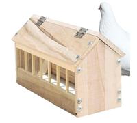 Bird Feeder Slot, Poultry Trough Dish, 40x13x14cm/15.75x5.12x5.51 inches Wooden House Design, Thick Large Capacity Dispenser Natural Wood 1 Piece, For Home Outdoor Backyard Feeding