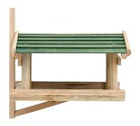 Bird Feeder Solid Wood 35 x 29.5 x 21 cm, Weather-Resistant with Large Roof Overhang, Feeder for Garden, Balcony, Patio, Tree, Wall, Ideal for Hanging and Filling