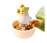 Bird Feeder Toy - Interactive Poly Parrot Feeding Dispenser, Chew Safe Durable Play Device for Budgies Sun Conure Pet Birds Enrichment Cage Use yellow, purple