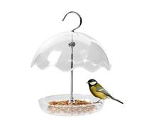 Bird Feeder - Transparent Open Tray | Wall Mounted Bird House | Feeding Station for Garden, Balcony, Patio, Fence, Outdoor Space, Wild Bird Watching, Resis Feeding