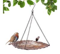 Bird Feeder Tray, Garden Hanging Bird Bath Bowl, Hummingbird Water Dish with Durable Chains, Weather-Resistant Open Tray Design, for Backyard, Tree, Lawn, Patio, Outdoor Garden Use, 30x29x3cm Metal