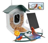 Bird Feeder with Camera Solar Powered Charging,AI Bird Species Identification,Auto Record 2K HD Birds Video in Backyard Garden,Instant Arrival Alerts,Watching Camera Wireless Outdoor for Bird Lover