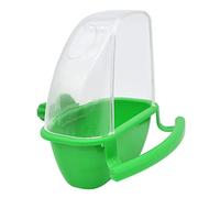 Bird Feeder with Perch No Mess Food Container Dispenser for Cockatiels Parakeets Love Birds Inside of Cage Bird Feeder with Perch for Cage