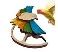 Bird Feeder, Wooden Foraging Toy Feeder, Chewable Hanging Perch, Natural Interactive Accessory, for Parakeet, Cockatiel, Parrot Enrichment, Ideal for Yard, Deck, Window, Garden Decor Use Ask C