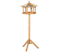 Bird Feeder Wooden Table Stand Garden Feeding Station Outdoor House Roof