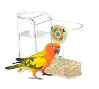 Bird Feeders | 250ml 2 In 1 Large Capacity Clear Automatic Bowl | Bird Cage Accessories | for Pet Finch Monk Conure Chicken Outdoor Indoor Patio Window Courtyard
