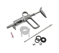 Bird Feeding 10ml Continuous Syringe Vaccination Birds Chicken Parrot Adjustable Syringe Farm Animal Poultry Feeding Tool(Silver)