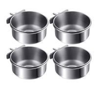 Bird Feeding Bowl - Pack of Four Removable Feeding Cups, Durable Stainless Steel Construction, Easy to Clean, Quick Removable Design, Accessories for Bird Cages for Indoor and Outdoor Use