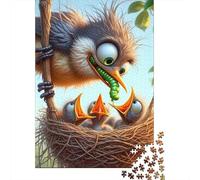 Bird Feeding Chicks1000pc Durable Cardboard Jigsaw Puzzle Adults 12+ Challenging Tough Game Brain Training Home Leisure Stress Relief Gift 52x38cm/1000pcs
