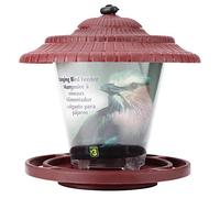 Bird Feeding Container Hanging Bird Seeds Feed Garden Supplies Made PP Material Sturdy and Durable Non and Sanitary for Birds Red 7.1 Inch Height 7.5 Inch Diameter
