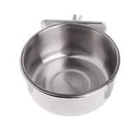 Bird Feeding Cups, Stainless Steel Pet Parrot Food Water Bowls Feeder Drinking Cup Bird Cage Accessory (L)