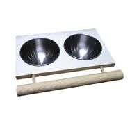 Bird Feeding Dish Cup Bird Food Stainless Steel Cups for Parrot Budgie Double slot