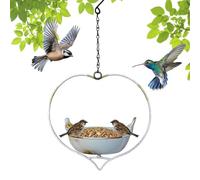 Bird Feeding Station, Iron Heart-Shaped Ornaments, Decorative Bird Feeder, for Backyard, Landscaping, Patio, Watching, Viewing, Pet Aviary, Finch, Parrots, Inside Home, Garden, Outdoor Decor