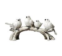 Bird Figurines - 32cm Standing On Branch Resin Figurine | Animal Bird Ornament | Decorative Home Accent For Novelty Living Room Shelf Bedroom Cabinet Table Display Designed