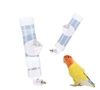 Bird firing pin biting water dispenser automatic feeder suitable for indoor and outdoor cages, pet sparrows, mountain sparrows, and small birds (white)