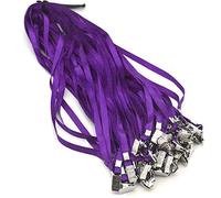Bird Fiy 50 Pcs Bulk Purple Lanyard for Lanyards Clip Name Badge Holde School,Work,Company, Kids (Purple)