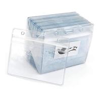 Bird Fiy® 50 Pcs Clear Plastic Horizontal Name Tag Badge Id Card