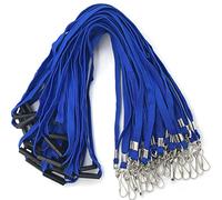 Bird Fiy 50 PCS Lanyards Blue Lanyards Neck Flat Premium Breakaway Badge Lanyard with J-Hook for ID Nametag Badge Holder