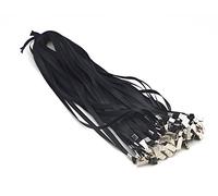 Bird Fiy 50 Pcs Nylon Cord Lanyard Bulldog Clip Deluxe Neck Lanyard for Id Cards/badges (black)