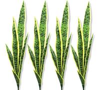 Bird Fiy Artificial Snake Plants 30" Faux Agave Fake Sansevieria Artificial Silk Plant for Home Garden Office Store Decoration 4 Pcs (Yellow)