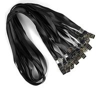 Bird Fiy Black Lanyards 100 Pack 34" Premium Lanyard Bulldog Clips Bulk Nylon Flat Lanyard with Badge Clip