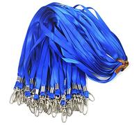 Bird Fiy Blue Lanyard Bulk Lanyards for Neck 17.5 inch Lanyard Great for ID Badges Key Chains (Blue, 50Pack)