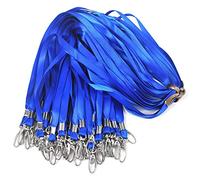 Bird Fiy Blue Lanyards 50Pcs Nylon Bulk Lanyard for Id Badges,Badge Lanyards Swivel Hooks Clips Great for Name Tags Badge (50PCS, Blue)