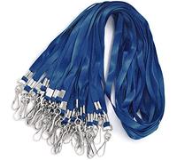 Bird Fiy Bulk Lanyards for Id Badges Nylon Neck Flat Lanyard for ID Name Badge Holder/Name Tag (Navy Blue, 50Pcs)