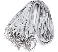 Bird Fiy Gray Bulk Lanyards for Id Badges Nylon Neck Flat Lanyard for ID Name Badge Holder/Name Tag (Gray, 50Pcs)