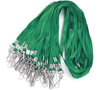 Bird Fiy Green Bulk Lanyards for Id Badges Nylon Neck Flat Lanyard for ID Name Badge Holder/Name Tag (Green, 50Pcs)