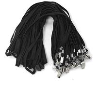 Bird Fiy Lanyards Breakaway Bulk Black Lanyards Neck Flat Safety Badge Lanyard Bulldog Clip (Black, 50 PCS)